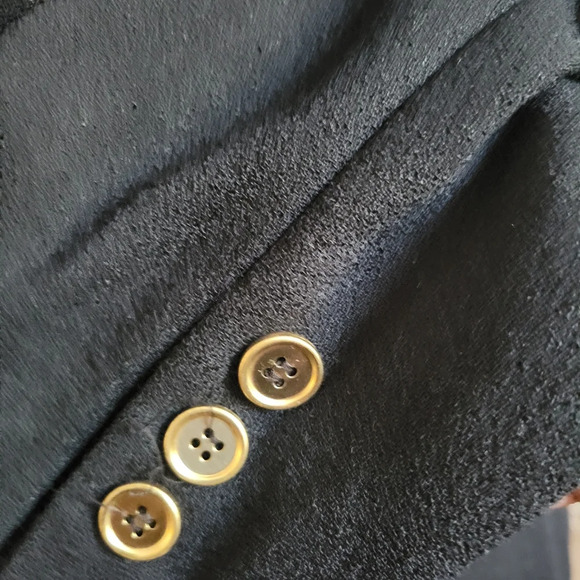 Vintage Oleg Cassini Wool Suit Jacket / Black / Oversized / Fits Medium - Picture 6 of 9